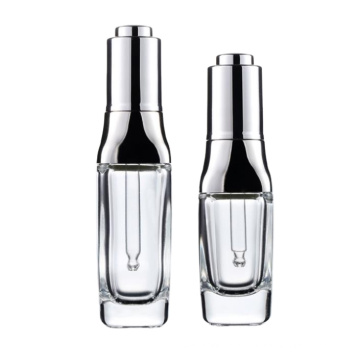 30ml 40ml High Quality Essential Oil Double Layer Cylinder Push Type Glass Pump Dropper Bottle